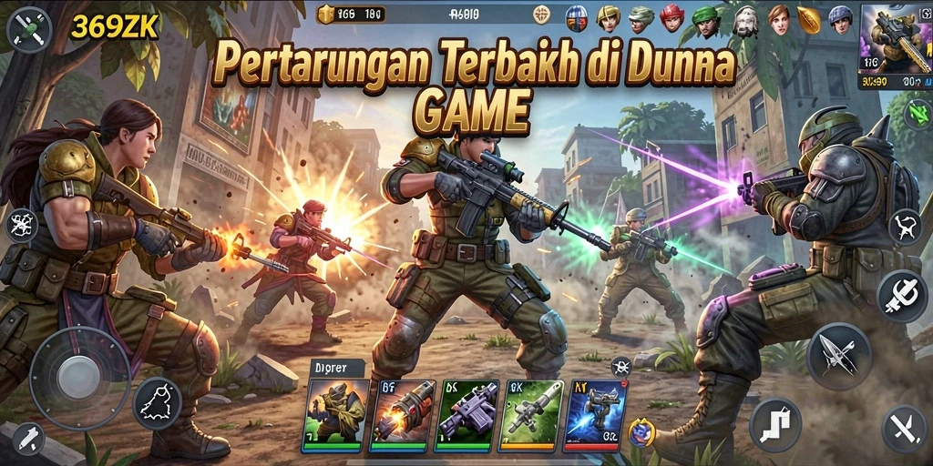 Tangkapan layar utama menampilkan pertarungan epik di dalam <strong>369ZK</strong>.