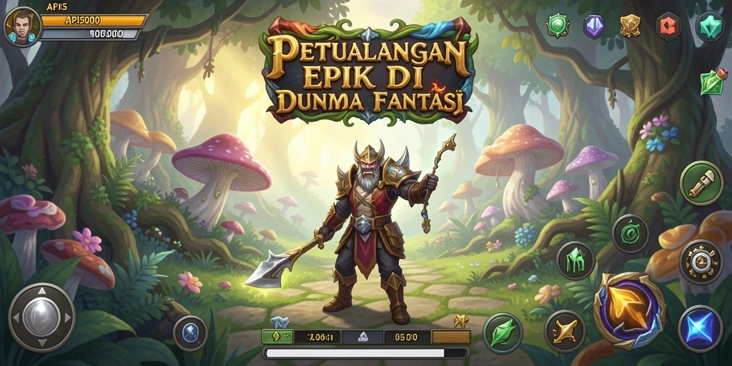 Screenshot menunjukkan karakter bertarung melawan monster dalam API5000.