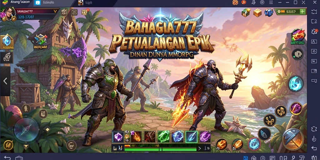 Tampilan gameplay BAHAGIA777 dengan grafis menawan dan aksi karakter.