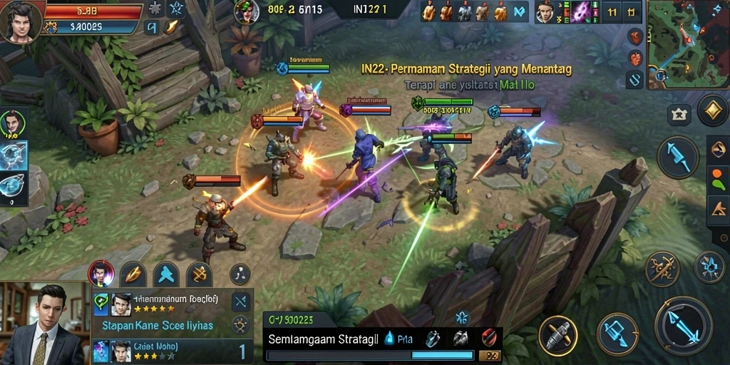Screenshot utama IN22 menampilkan pertempuran strategi yang mendebarkan.