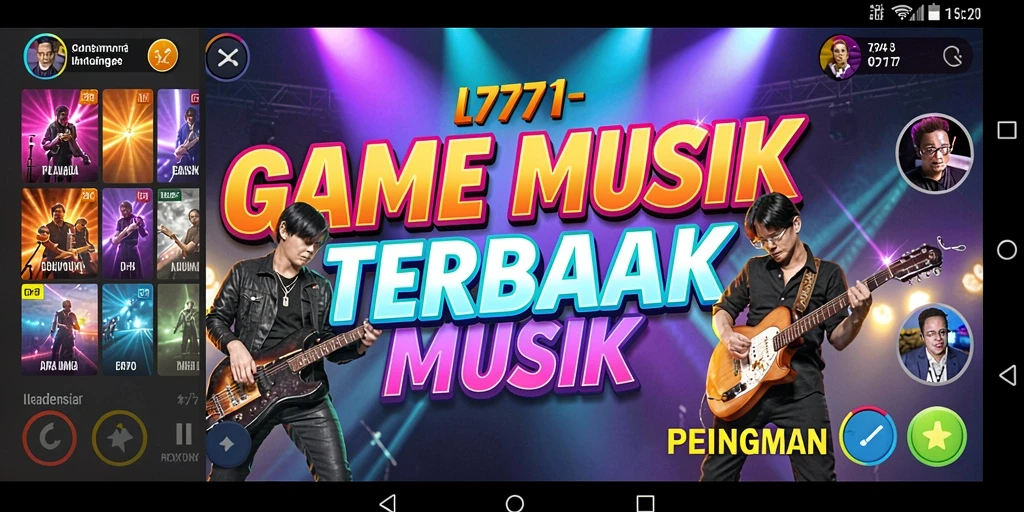 Tampilan gameplay seru dalam L777 yang menggabungkan musik dan tantangan.