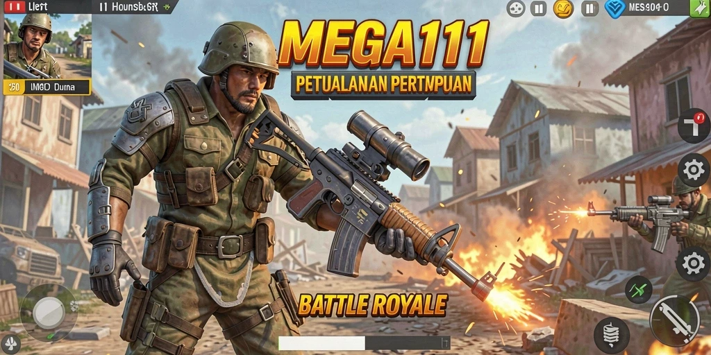 Gameplay seru dan intens di MEGA111 Battle Royale.