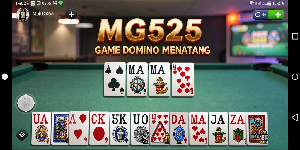 Tampilan menarik dari gameplay domino di MG525.