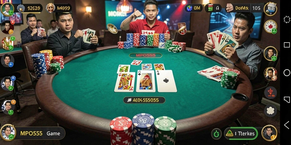 Tampilan utama MPO555 dengan gameplay poker yang seru dan menantang.