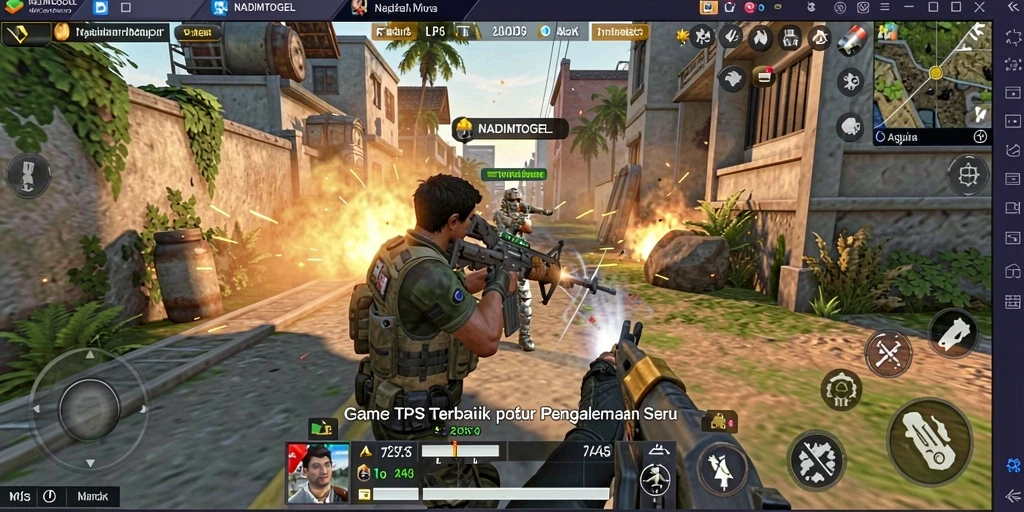 Tangkapan layar gameplay <strong>NADIMTOGEL</strong> menampilkan aksi seru dalam mode TPS.