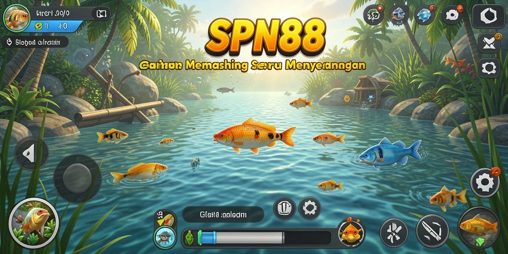 Tampilan screenshot utama SPN88 yang menunjukkan gameplay memancing yang seru.